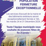 [INFORMATION POPULATION – FERMETURE EXCEPTIONNELLE]